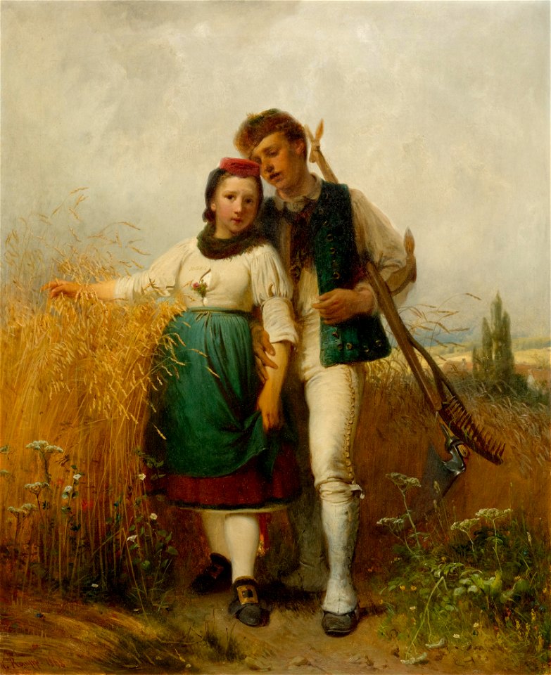Karl Raupp Junges Bauernpaar am Feldrand 1868