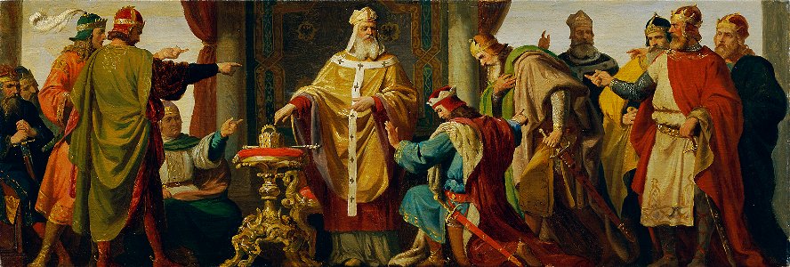 Karl von Blaas - Leopold der Heilige weist die Kaiserkrone zurück - 2721 - Kunsthistorisches Museum