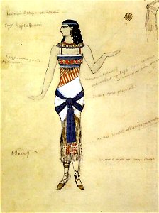 Karsavina in egyptian costume by Bakst (1907)