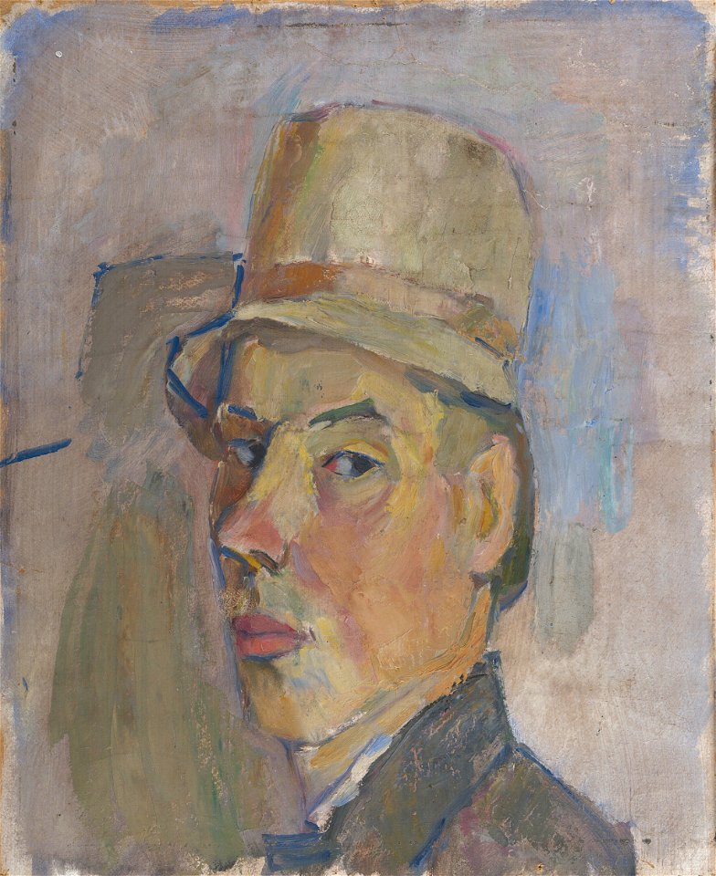 Karl Pärsimägi. Autoportree kübaraga (Portree). 1931.