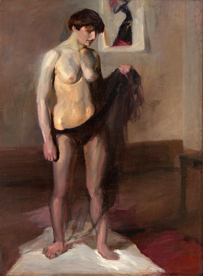 Georges Kars, Stojící ženský akt s drapérií, VMG 234