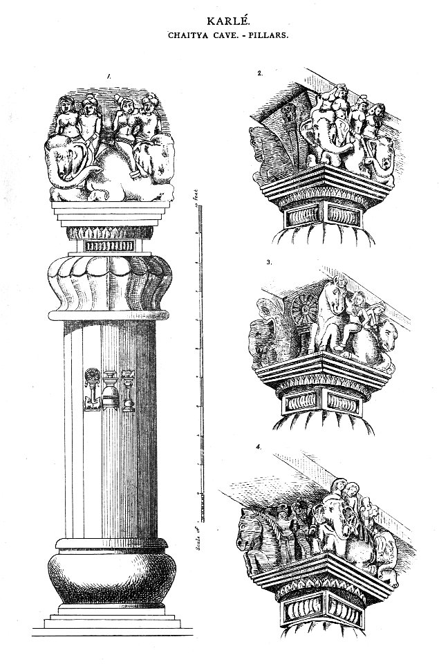 Karle Chaitya cave pillars