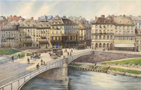 Karl Wenzel Zajicek Blick über den Donaukanal 1917