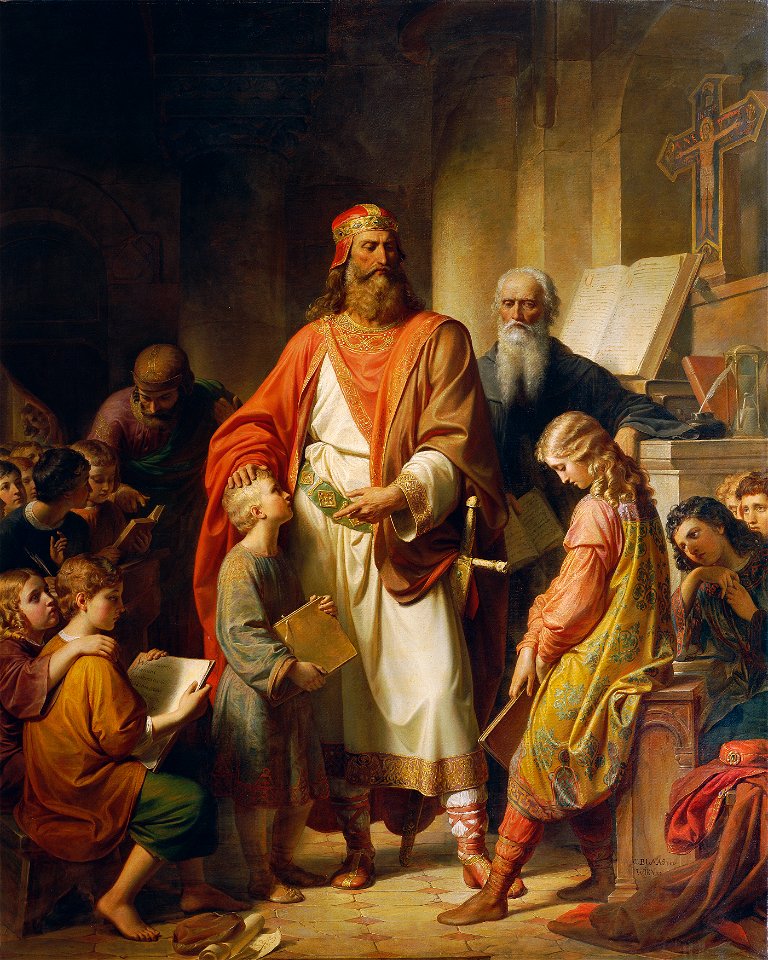 Karl von Blaas - Karl der Große tadelt die nachlässigen Schüler - 2715 - Österreichische Galerie Belvedere