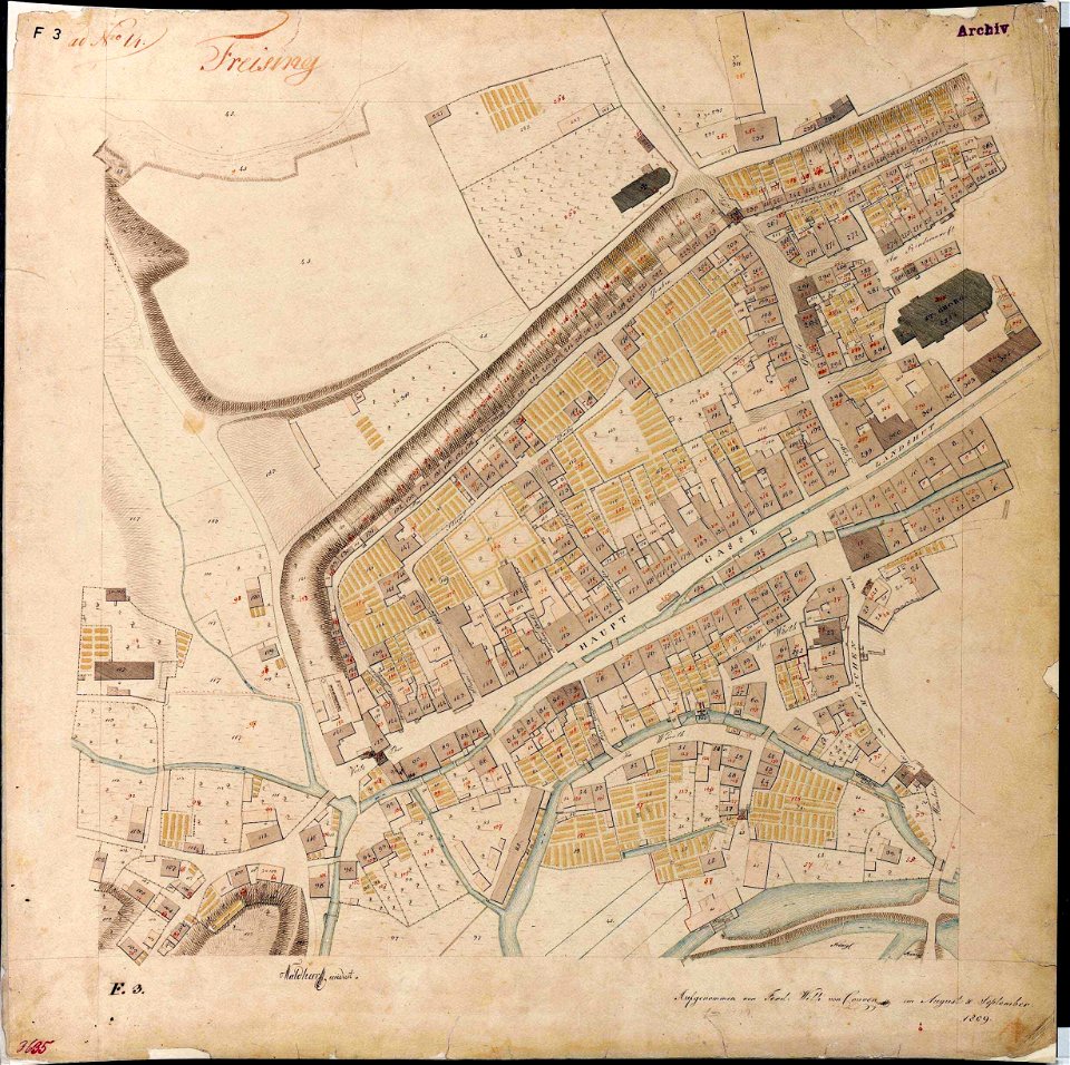 Karte Freising Westen 1809
