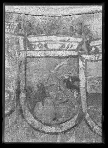 Karl XIs riksbanér från kröningen 1675-09-28 i Uppsala domkyrka - Livrustkammaren - 77633