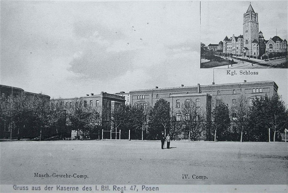 Kaserne des Infanterie-Regiments Nr. 47 in Posen, Postkarte 1910