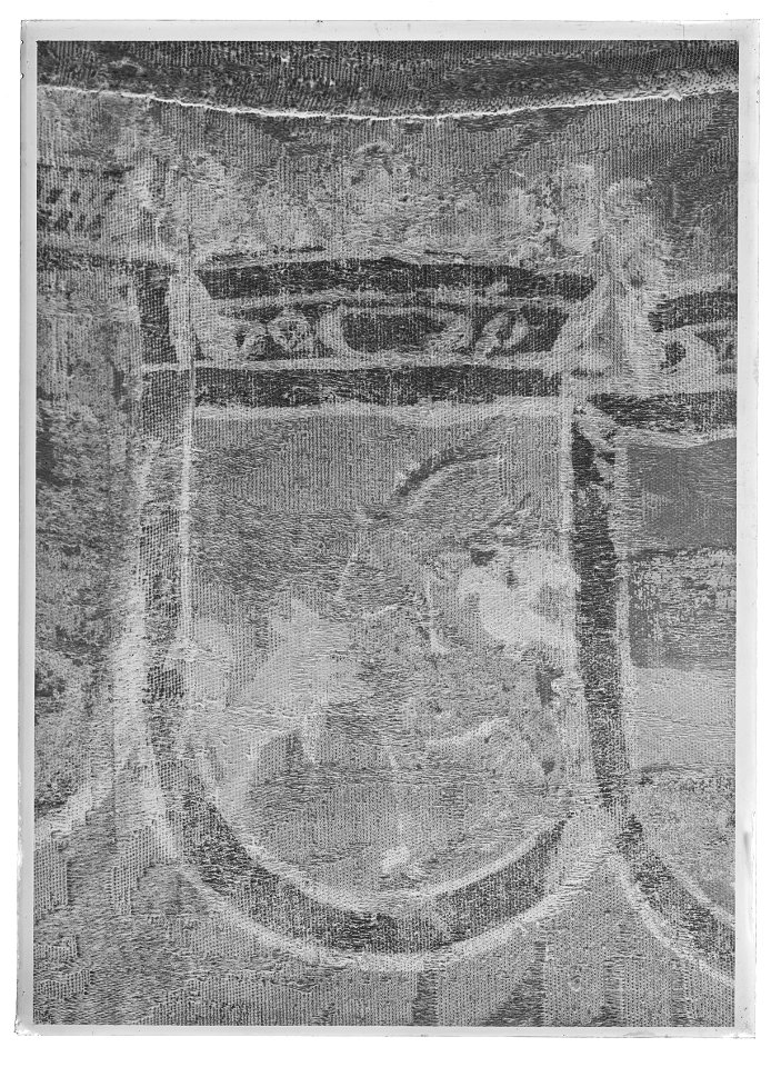 Karl XIs riksbanér från kröningen 1675-09-28 i Uppsala domkyrka - Livrustkammaren - 77633-negative