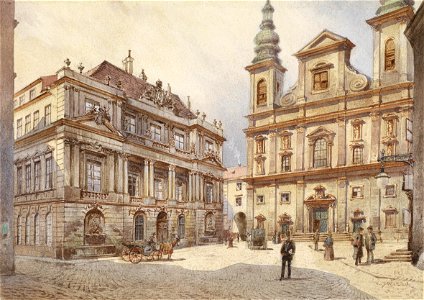 Karl Wenzel Zajicek Wien Jesuitenkirche und alte Universität