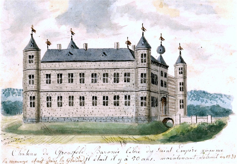 Kasteel Gronsveld, ca 1780 (Ph v Gulpen)