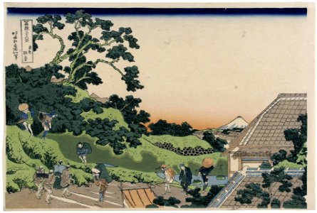 Katsushika Hokusai (1760-1849), De Fuji gezien vanaf de Mishima pas (1829-33)