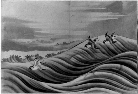 Katsushika Hokusai - Chidori Birds - 56.121.23 - Metropolitan Museum of Art. Free illustration for personal and commercial use.