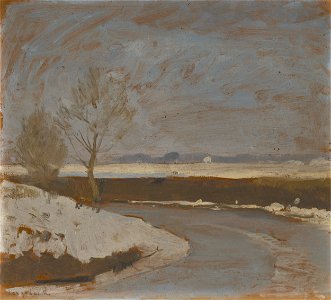 Karol Pongrácz - Štúdia zimnej krajiny s potokom - O 6285 - Slovak National Gallery