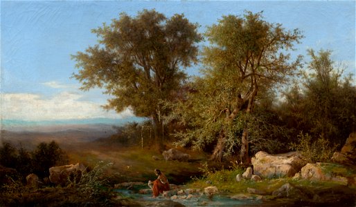 Karol Marko ml. - Landscape with a River and Group of Trees - O 5118 - Slovak National Gallery