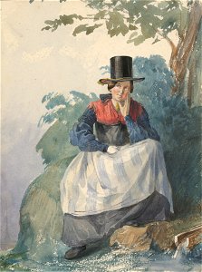 Karol Ľudovít Libay - Sediaca žena pri potoku - K 16155 - Slovak National Gallery