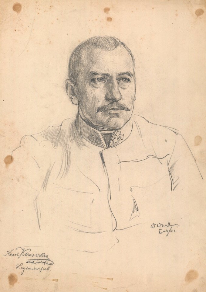 Karol Kasperlik drawing by Wincenty Wodzinowski 1916