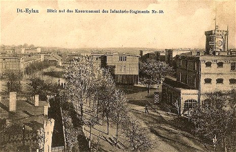 Kaserne Infanterie-Regiment 59 in Deutsch Eylau, Postkarte vor 1914
