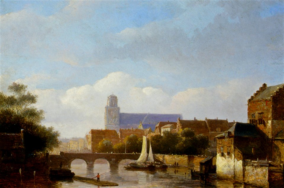 Kasparus Karsen - Ansicht einer Stadt am Fluss