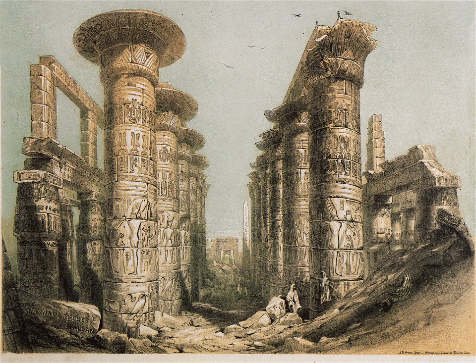 Karnak-Thebes - Allan John H - 1843. Free illustration for personal and commercial use.