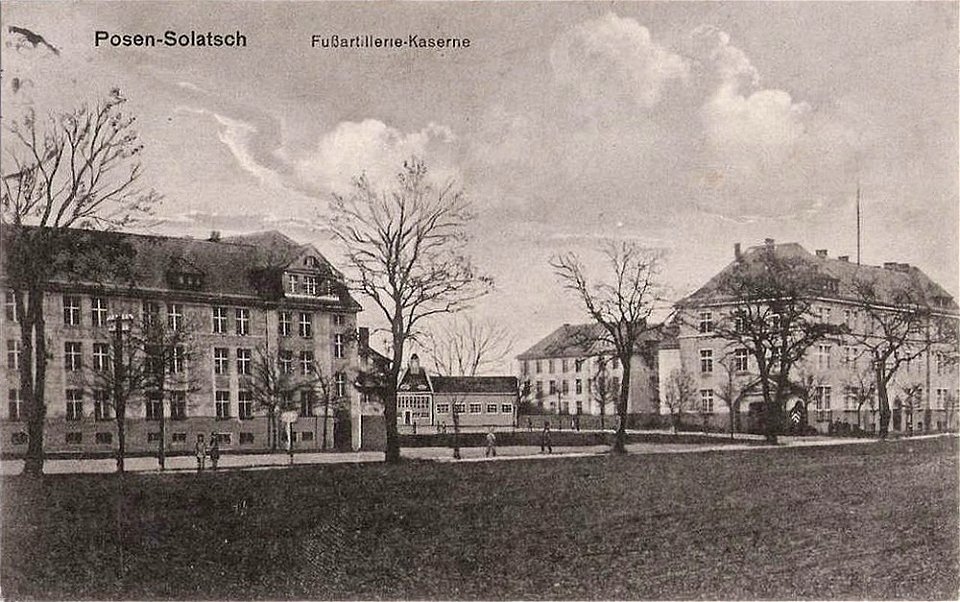 Kaserne des Fußartillerie-Regiments in Posen-Solatsch, Postkarte 1910