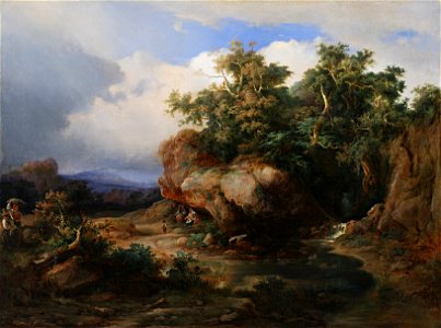 Karol Vandrák - Romantická krajina s figurálnou stafážou - O 1147 - Slovak National Gallery