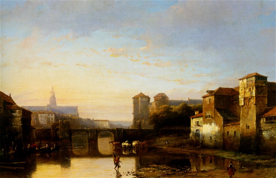 Kasparus Karsen - Blick auf eine Stadt am Fluss