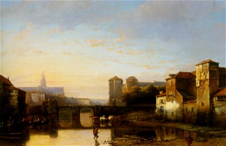 Kasparus Karsen - Blick auf eine Stadt am Fluss
