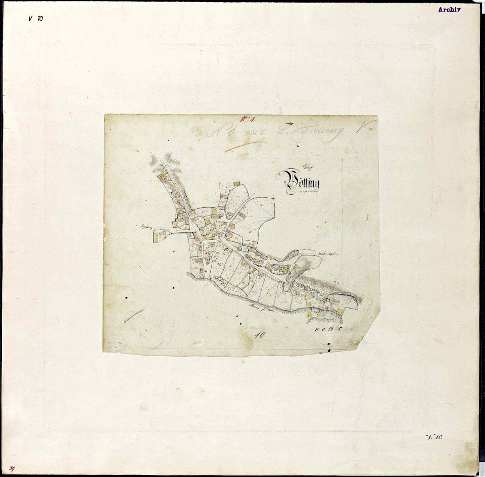 Karte Freising Vötting ca 1810