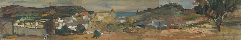 Georges Kars, Španělská krajina – Skica k pohledu na Tossa del Mar, 1935