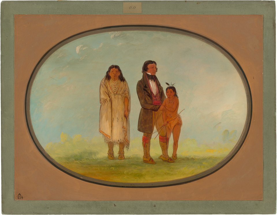 Kaskaskia Chief, His Mother, and Son C17253
