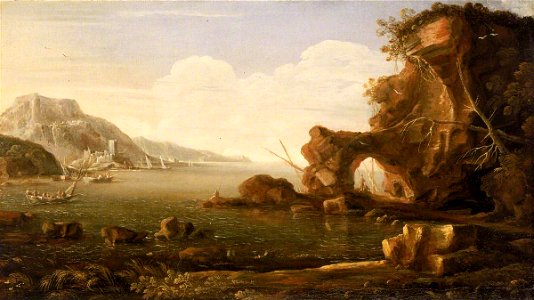 Kasper van Eyck (1613-1673) (attributed to) - Mediterranean Coast Scene - BHC0826 - Royal Museums Greenwich