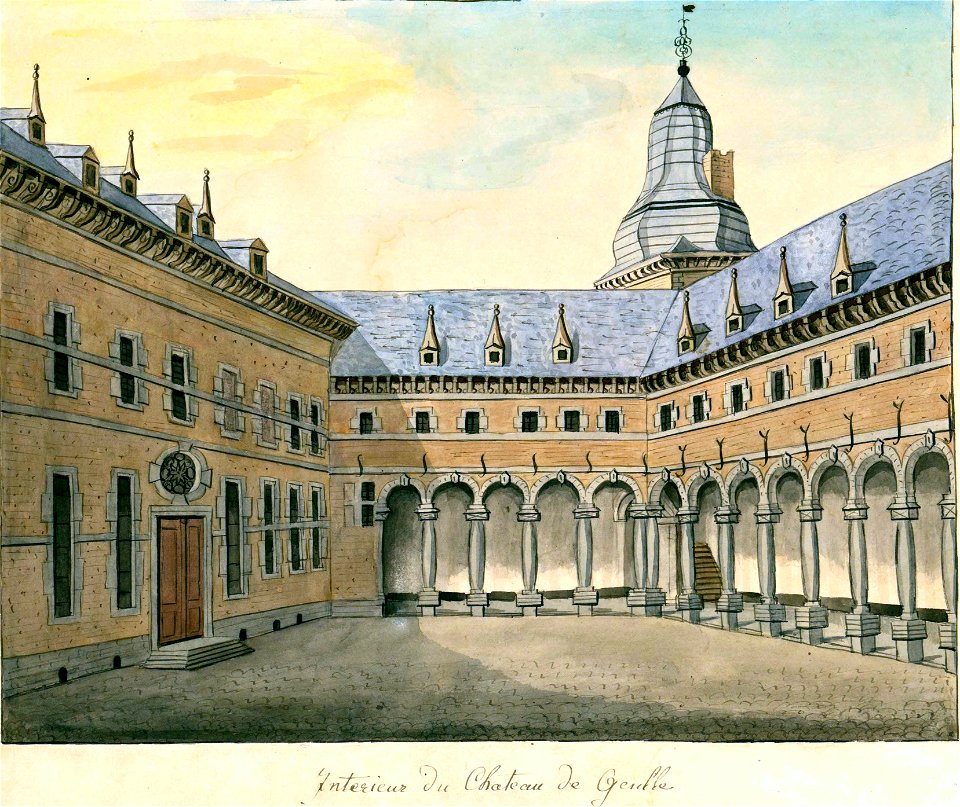 Kasteel Geulle, hofzijde (Ph v Gulpen, 1834)
