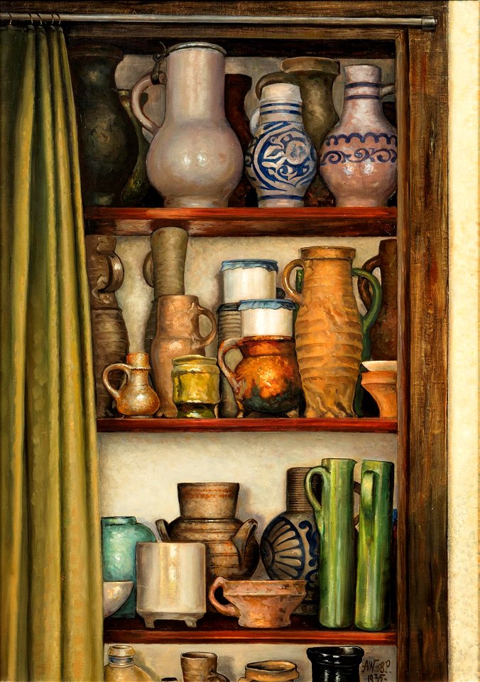 Kastje met aardewerk Centraal Museum 22085