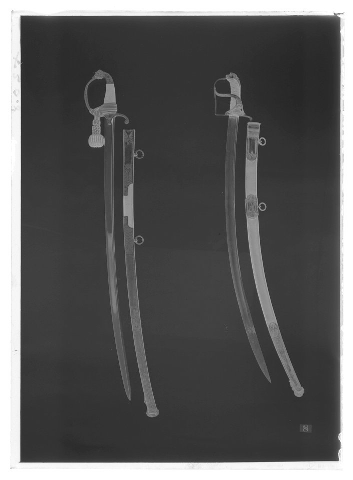 Kavalleriofficerssabel, Sverige, 1800-talets första hälft, fäste av s. k - Livrustkammaren - 35806-negative