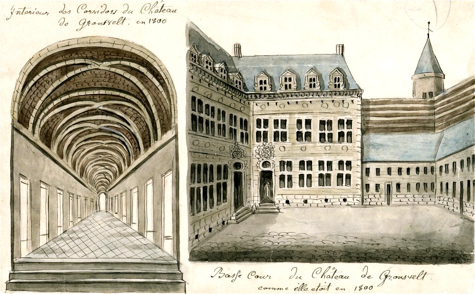 Kasteel Gronsveld, situatie ca 1800 (Ph v Gulpen)
