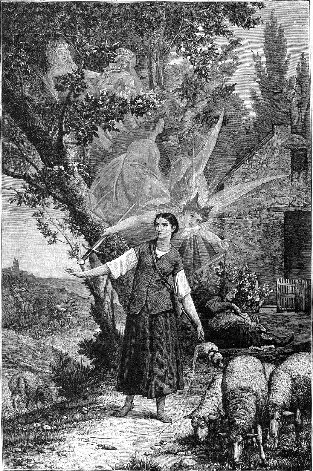 Kath. Illustratie 1894 Jeanne d'Arc écoute les Voix, d'après par Lenepveu, Panthéon Paris