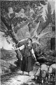 Kath. Illustratie 1894 Jeanne d'Arc écoute les Voix, d'après par Lenepveu, Panthéon Paris