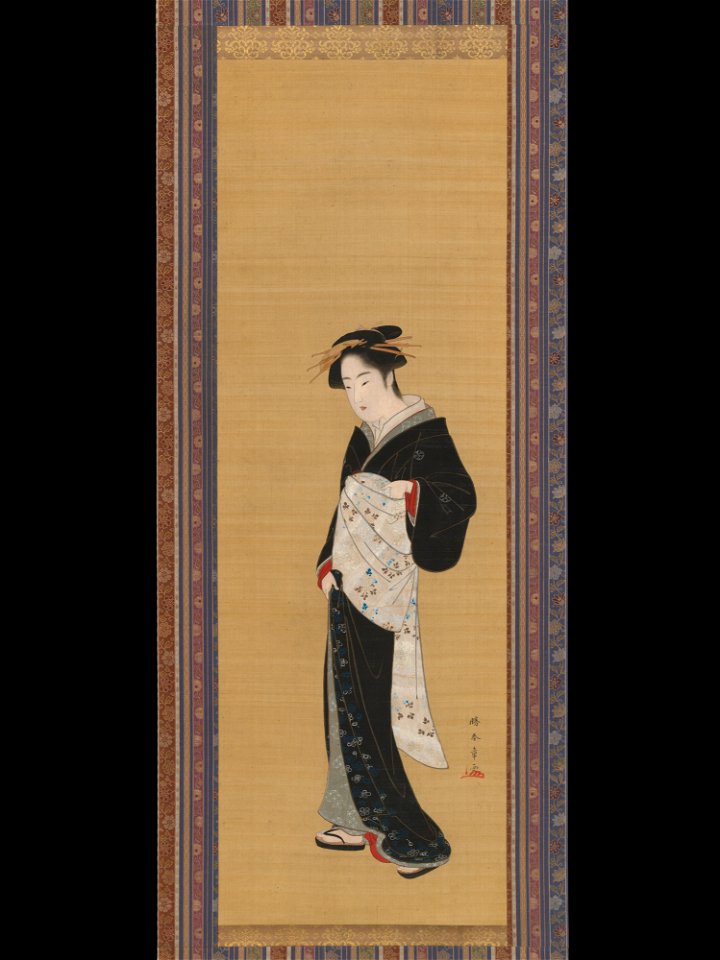 Katsukawa Shunshō - Woman in a Black Kimono - 2015.300.139 - Metropolitan Museum of Art