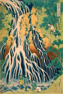Katsushika Hokusai, Japanese - Pilgrims at Kirifuri Waterfall on Mount Kurokami in Shimotsuke Province - Google Art Project
