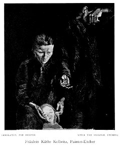 Kathe Kollwitz - Desolation and despair. Free illustration for personal and commercial use.