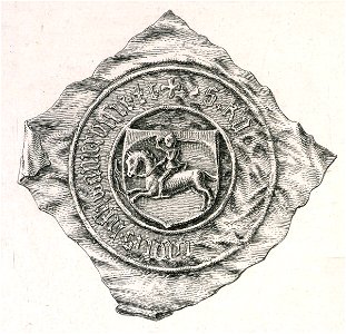 Kazimier Jagajłavič, Pahonia. Казімер Ягайлавіч, Пагоня (K. Kielisiński, 1454, 1841)