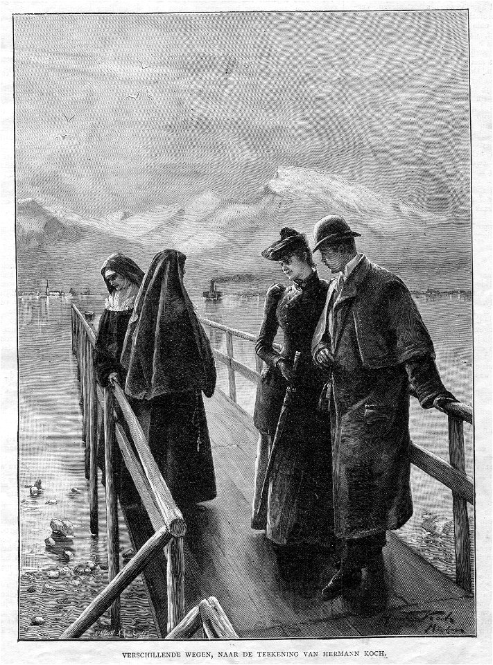 Kath. Illustratie 1894 Ungleiche Wegen (Hermann Koch, Maler)