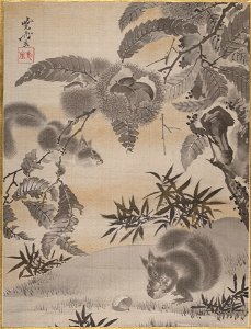 Kawanabe Kyōsai - Squirrels Gathering Chestnuts - 14.76.61.27 - Metropolitan Museum of Art