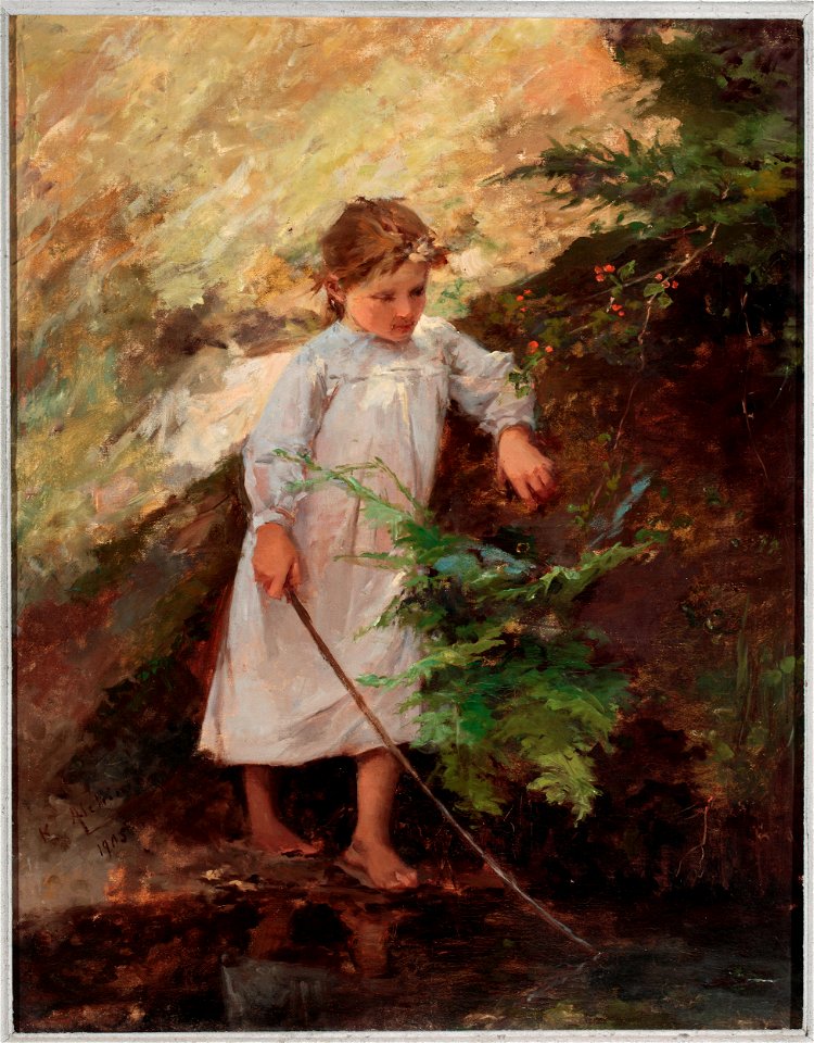 Kazimierz Alchimowicz - Girl with a landscape - MP 1272 MNW - National Museum in Warsaw