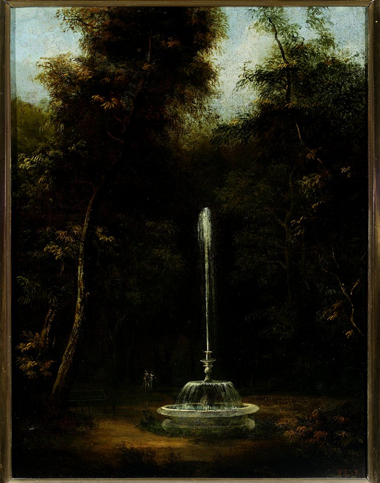 Kazimierz Wojniakowski - View of the Łazienki Park with a fountain II - MP 317 - National Museum in Warsaw
