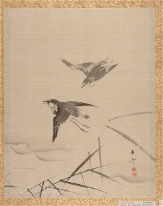 Kawabata Gyokushō - Small Birds and Bamboo - 14.76.61.85 - Metropolitan Museum of Art