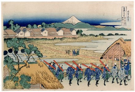 Katsushika Hokusai (1760-1849), De rosse buurt in Senju (1829-33)