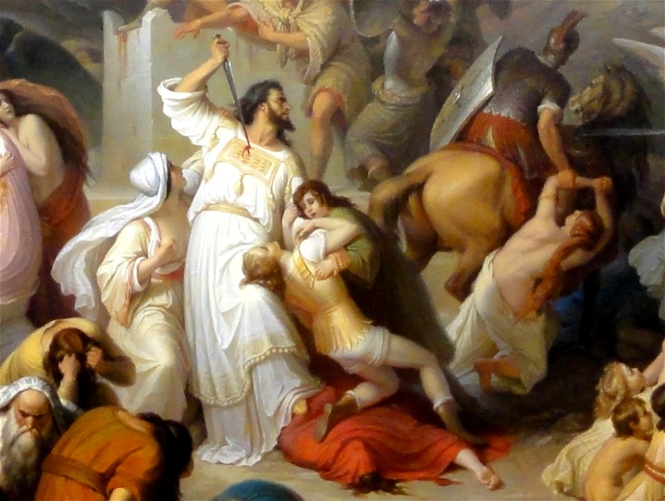 Kaulbach, Wilhelm von — Die Zerstörung Jerusalems durch Titus — Detail Hohepriester