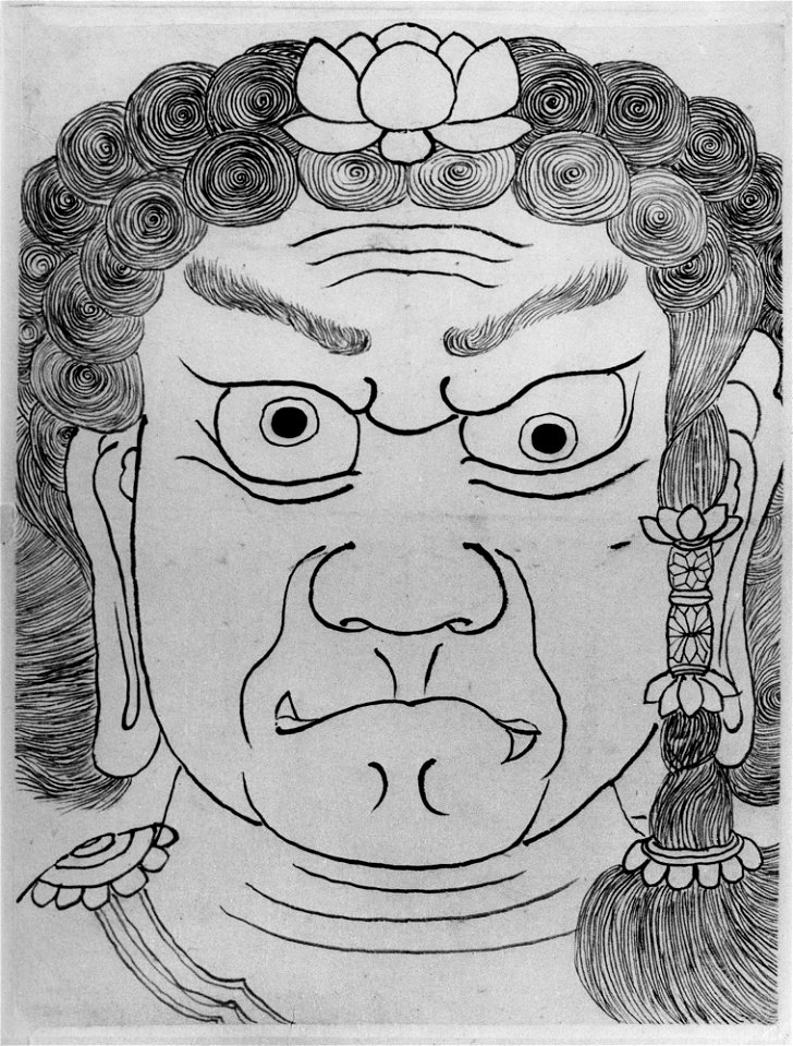 Katsushika Hokusai - Mask of Fudō Myōō - 56.121.26 - Metropolitan Museum of Art