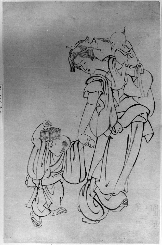 Katsushika Hokusai - Mother and Children in Summer Night - 56.121.30 - Metropolitan Museum of Art